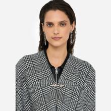 Liu Jo Poncho in Principe di Galles Nero Bianco Lana - 5