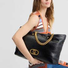 Liu Jo Tote bag LaPuffy grande con catena Black - 2