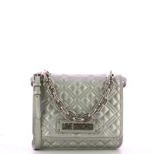 Love Moschino Borsa a tracolla con catena Shiny Quilted Argento - 1