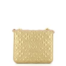 Love Moschino Borsa a tracolla con catena Shiny Quilted Oro - 3