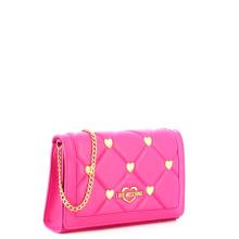 Love Moschino Clutch trapuntata con borchie Fuxia Studs Oro - 2