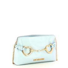 Love Moschino Clutch Laminata Hearts Cielo - 2
