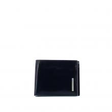 Men wallet with coin pouch Blue Square