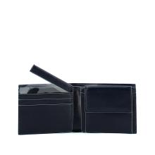 Men wallet with coin pouch Blue Square