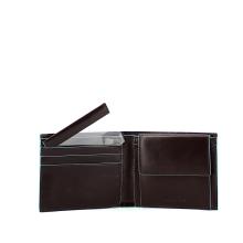 Men wallet with coin pouch Blue Square