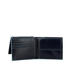 Men wallet with coin pouch Blue Square