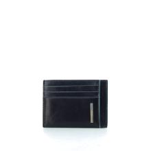 Zipped credit card holder Blue Square-BLU/2-UN