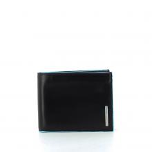 Wallet with coin pouch Blue Square-NERO-UN