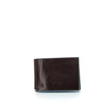 Men wallet w. money clip Blue Square-MOGANO-UN