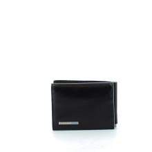 Men wallet w. money clip Blue Square-NERO-UN