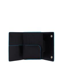 Piquadro Porta carte di credito con Sliding System con portamonete e banconote RFID Blue Square - 3