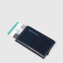 Piquadro Porta Carte Sliding System Blue Square Blu2 - 3