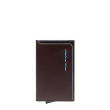 Piquadro Porta Carte Sliding System Blue Square Mogano - 1