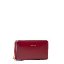 Piquadro Portafoglio Donna Zip Around Blue Square Rosso - 2