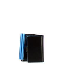 Piquadro Compact Wallet Blue Square doppio comparto Nero - 3