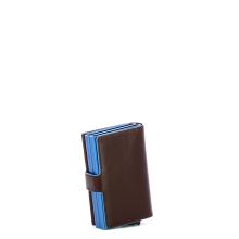 Piquadro Compact Wallet Blue Square doppio comparto Mogano - 2