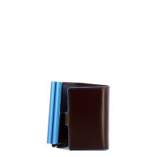Piquadro Compact Wallet Blue Square doppio comparto Mogano - 3