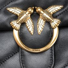 Pinko Borsa a tracolla Love Puff Nero Antique Gold - 4