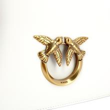 Pinko Borsa a tracolla Love Click Classic Bianco Seta Antique Gold - 4