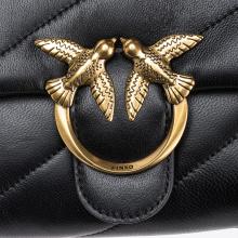 Pinko Mini Borsa a tracolla Love Puff Maxi Quilt Nero Antique Gold - 4