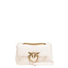 Pinko Mini Borsa a tracolla Love Puff Maxi Quilt Bianco Seta Antique Gold - 1