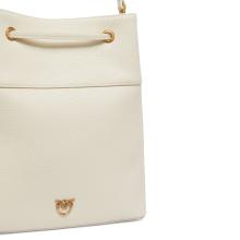 Pinko Borsa Secchiello Classic Bianco Seta Antique Gold - 4