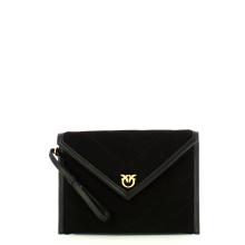 Pinko Pochette Flat Suede Nero Limousine Matt Gold - 1