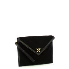 Pinko Pochette Flat Suede Nero Limousine Matt Gold - 2