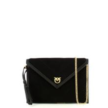 Pinko Pochette Flat Suede Nero Limousine Matt Gold - 4