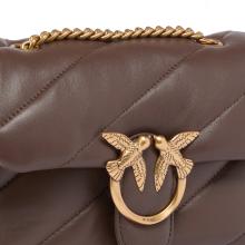 Pinko Love Puff Maxi Quilt Marrone Castano Antique Gold Mini Crossbody Bag - 3