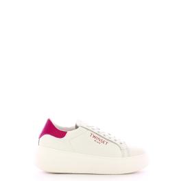 Sneakers platform in pelle Bianco Ottico Bright Rose