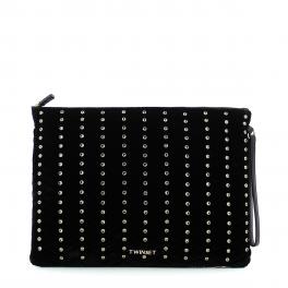 Velvet pochette with rhinestones - 1