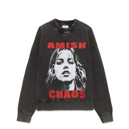 Amish Felpa Crew Man Chaos Black - 1