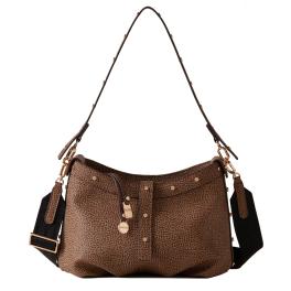 Borbonese Borsa a spalla Metropole Hobo Mini OP Naturale Nero - 1