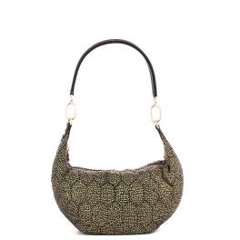 Borbonese Hobo Bag Honey Small OP Naturale Nero - 1