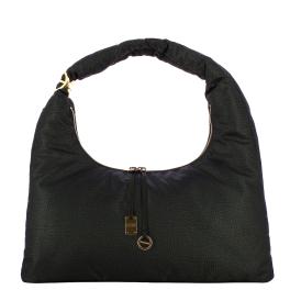 Borbonese Hobo Bag Twinnie Large Dark Black - 1
