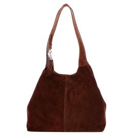 Coccinelle Borsa a spalla C-Easy Suede Brunette - 1