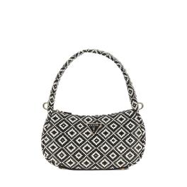 Guess Borsa a spalla Rianee in rafia Black - 1