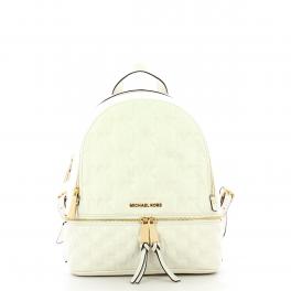 Michael Kors Zaino Rhea Medium Optic White Logo Embossed - 1