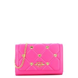 Love Moschino Clutch trapuntata con borchie Fuxia Studs Oro - 1