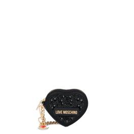 Love Moschino Bustina Portachiavi Cuore con strass Nero - 1