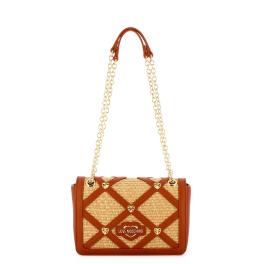 Love Moschino Borsa a spalla in raffia Naturale Cuoio Oro - 1