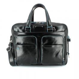 Double Handle Briefcase Blue Square