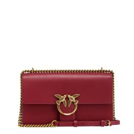 Pinko Borsa a tracolla Love One Classic Dark Red Antique Gold - 1