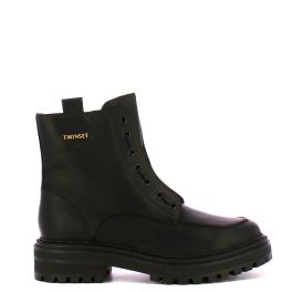Twinset Stivaletto Anfibio in pelle Nero - 1